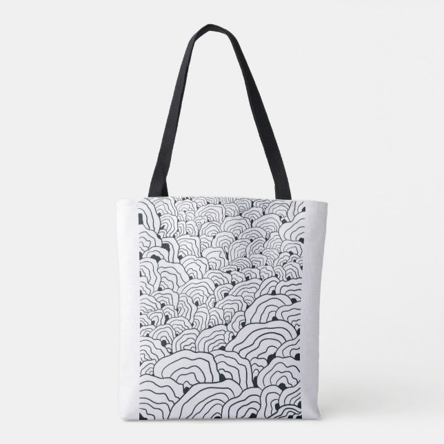 Monochrome Wave Pattern,  Modern Abstract Line Art (Rückseite)