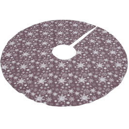 Monochrome weiße Schneeflocken Weihnachtsbaumrock Polyester Weihnachtsbaumdecke
