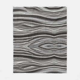 Monochrome Wellen Fleecedecke