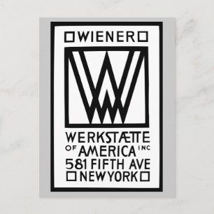 Monochrome Wiener Werkstaette of America Postkarte