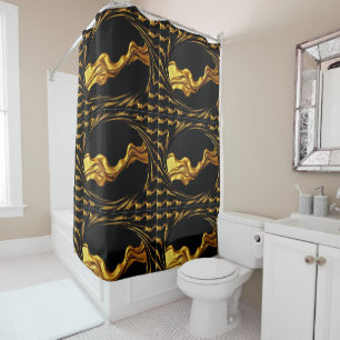 Monochromer opulenter Wirbel Christi Designer-Bade Duschvorhang