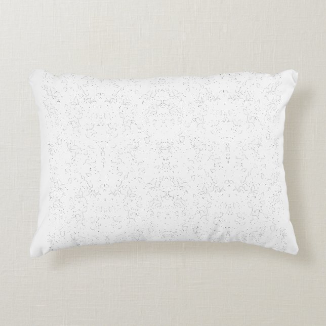 Monochromes Blumenmuster – Elegante nahtlose Kunst Dekokissen (Vorderseite)