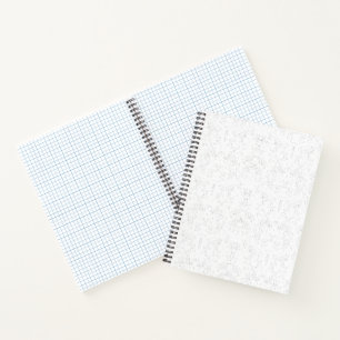 Monochromes Blumenmuster – Elegante nahtlose Kunst Notizbuch