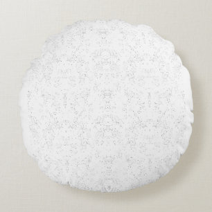Monochromes Blumenmuster – Elegante nahtlose Kunst Rundes Kissen