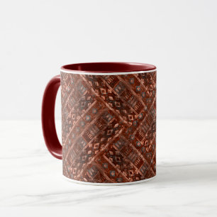 Monochromes braunes Ethnomuster in Beige. Tasse