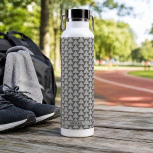 Monochromes Dreiecks-Mosaik Custom Nam Trinkflasche