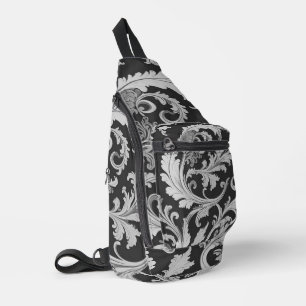 Monochromes Fleur Antique-Muster  Crossbody Bag