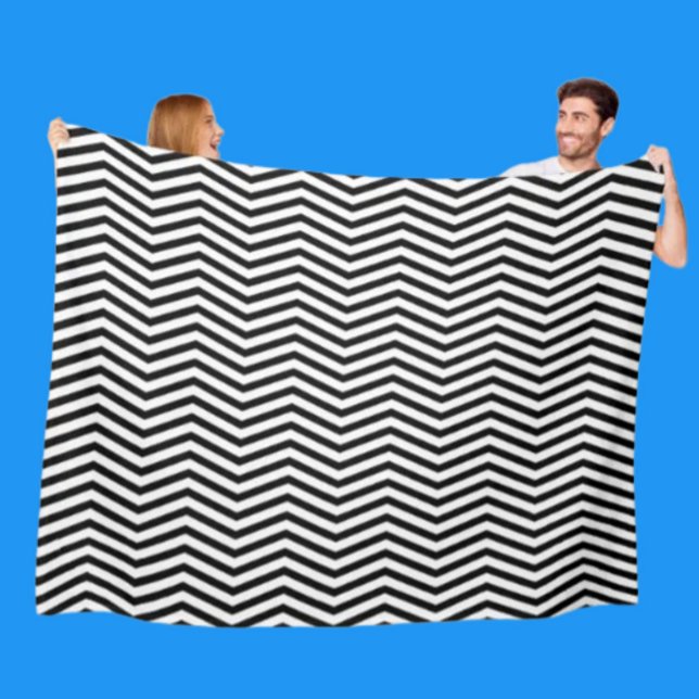 Monochromes geometrisches Linienmuster Modern Fleecedecke (Von Creator hochgeladen)