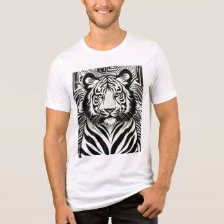 Monochromes geometrisches Löwen-Logo-T-Shirt  Tri-Blend Shirt