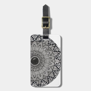 Monochromes Mandala-Design-Gepäckanhänger Gepäckanhänger