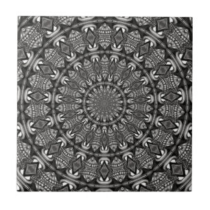 Monochromes Mandala Fliese