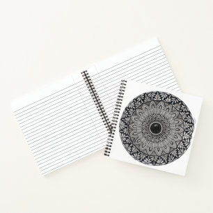 monochromes Mandala-Kunstnotizbuch/ Tagebuch