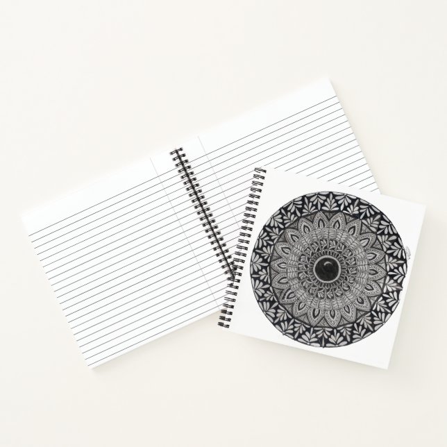 monochromes Mandala-Kunstnotizbuch/ Tagebuch (Innenseite)
