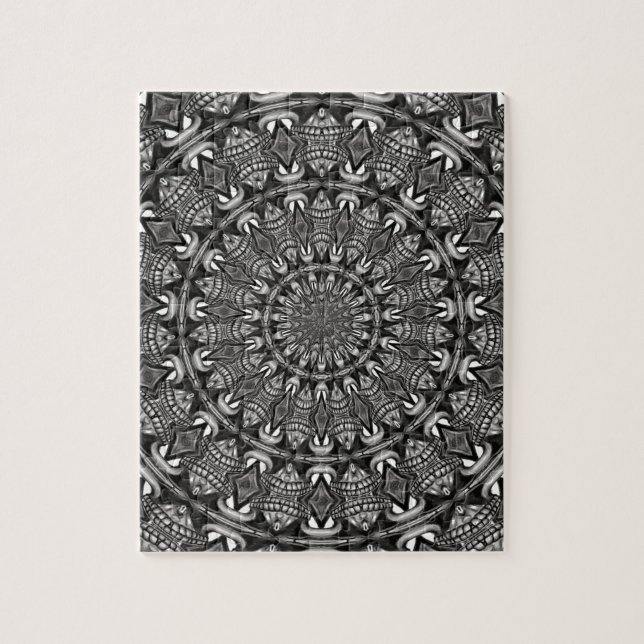 Monochromes Mandala Puzzle (Vertikal)