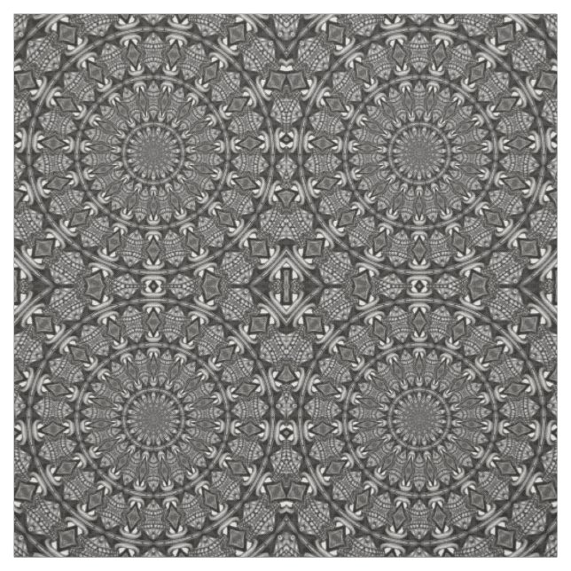 Monochromes Mandala Stoff (Muster)