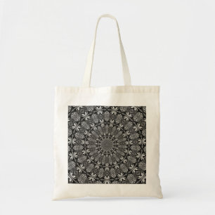 Monochromes Mandala Tragetasche