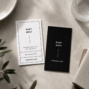 Monochromes modernes minimalistisches Schwarz und  Visitenkarte