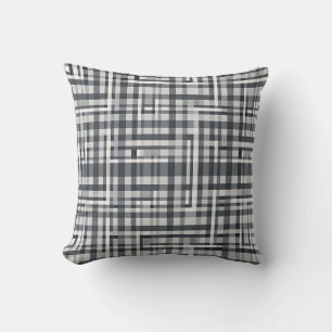 Monochromes Pixel-Check-Muster Kissen
