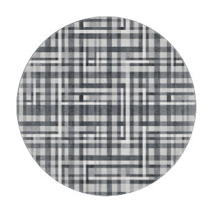 Monochromes Pixel-Kontrollgeometrisches Muster Schneidebrett