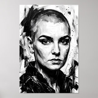 Monochromes Poster mit wildem Geist