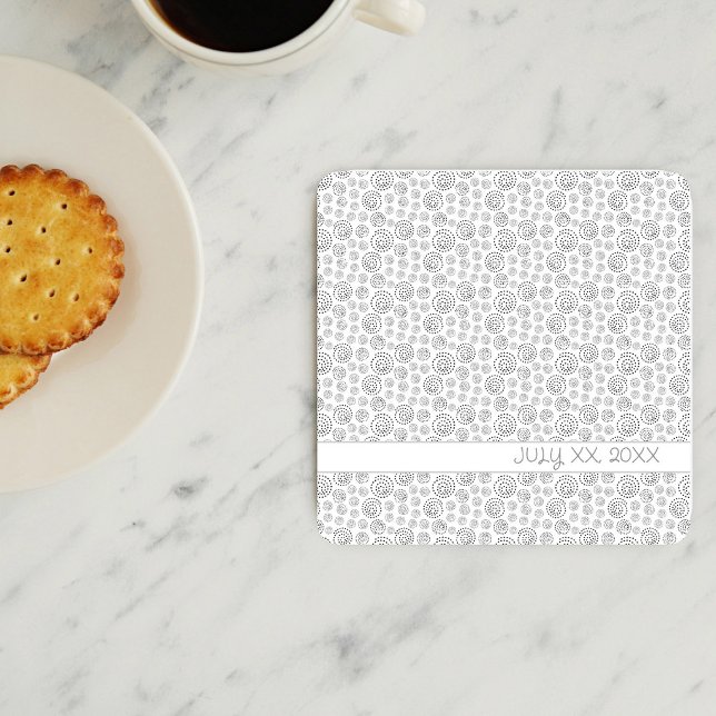 Monochromes schwarzes Muster mit geometrischen Sch Rechteckiger Pappuntersetzer (Von Creator hochgeladen)