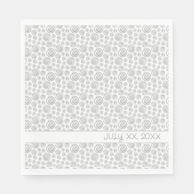 Monochromes schwarzes Muster mit geometrischen Sch Serviette (Vorderseite)