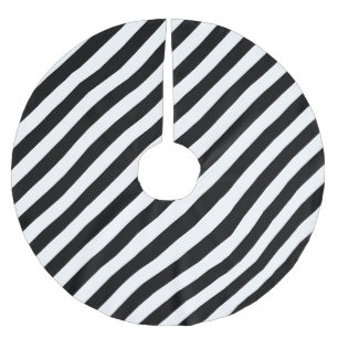 Monochromes Streifendesign Polyester Weihnachtsbaumdecke