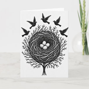 Monochromes Vatertags-Nest-Karten Karte