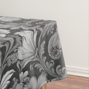 Monochromes Vintage-Blumenmuster Tischdecke
