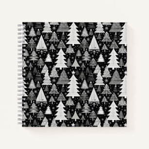 Monochromes Weihnachten Notizbuch