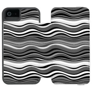 Monochromes Wellenmuster Incipio Watson™ iPhone 5 Geldbörsen Hülle