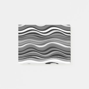Monochromes Wellenmuster Post-it Klebezettel