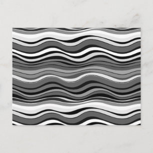 Monochromes Wellenmuster Postkarte