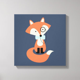 Monocle Hipster Red Fox Leinwanddruck
