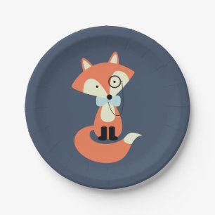 Monocle-Hipsterroter Fox Pappteller