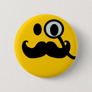 Monocle u. Schnurrbart kundengerechtes backgrnd) Button