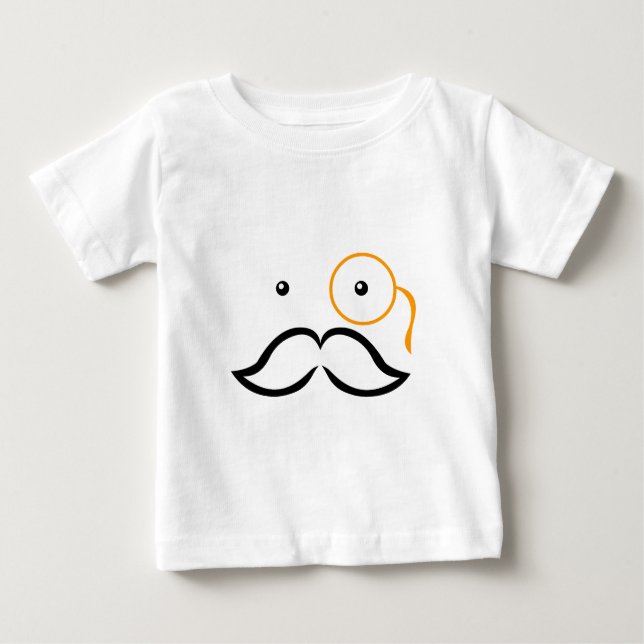 Monocle und Mustache Baby T-shirt (Vorderseite)