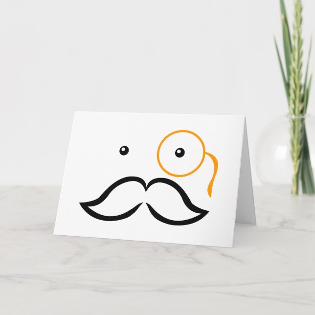 Monocle und Mustache Karte (Vorderseite)
