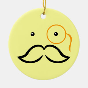 Monocle und Mustache Keramikornament