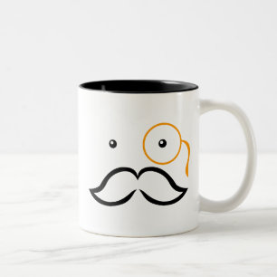 Monocle und Mustache Zweifarbige Tasse