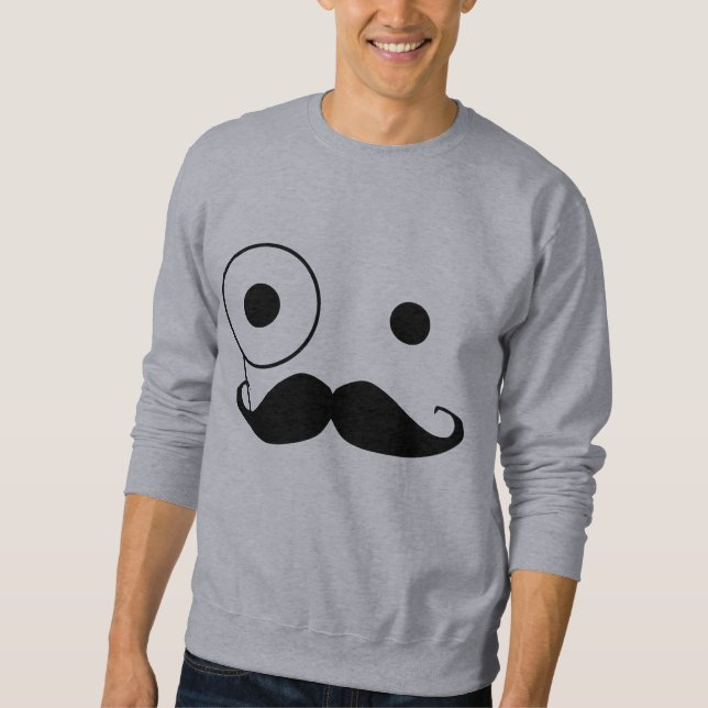 Monocleschnurrbart Sweatshirt (Vorderseite)
