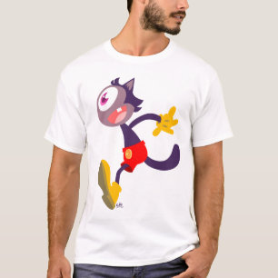 Monocularkatzen-Cartoon-T - Shirt