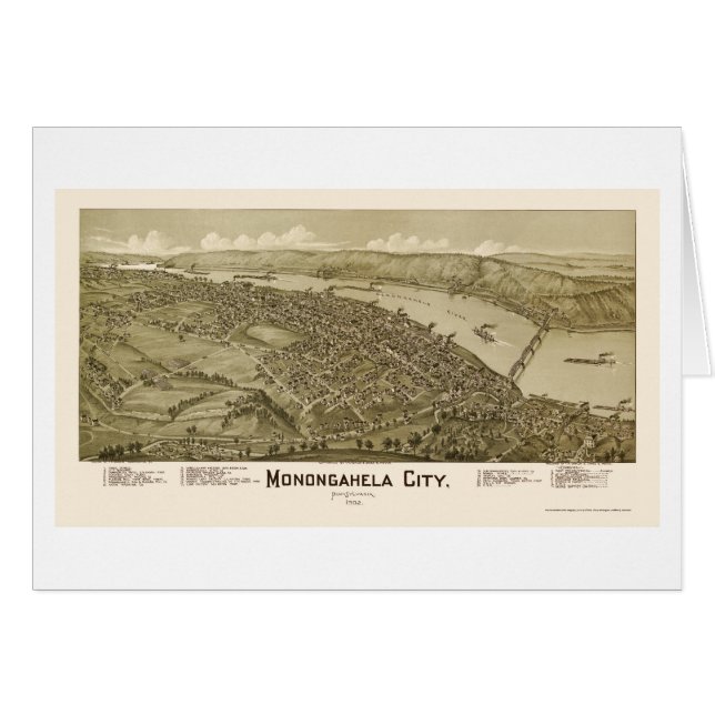 Monogahela Stadt, panoramische Karte PAs - 1902 (Vorderseite (Horizontal))