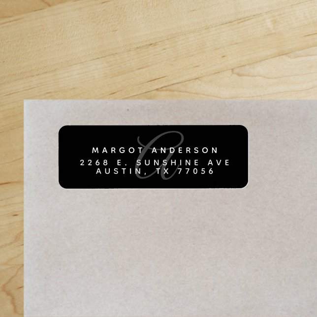 Monogoram Chic | Stilvolles Schwarz | RÜCKSENDEADR ("Everyday is abundantly beautiful." 
Sincerely Best Wishes from Lucky Design World)