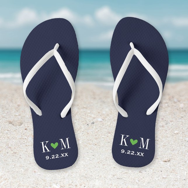Monografie der Hochzeiten von Navy und Green Flip Flops (Von Creator hochgeladen)