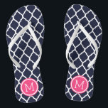 Monografie der marokkanischen Quatrefolie Flip Flops<br><div class="desc">Maßgeschneiderte,  bedruckte Flop-Sandalen mit einem stilvollen marokkanischen Quartrefolienmuster und einem eigenen Monogramm oder einem anderen Text in einem Kreisrahmen. Klicken Sie auf Anpassen,  um Schriftart und Farben zu ändern oder eigene Bilder hinzuzufügen,  um ein einzigartiges Design zu erstellen!</div>