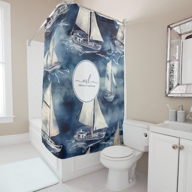 Monografie der Nautischen Marine Duschvorhang (Beispiel)