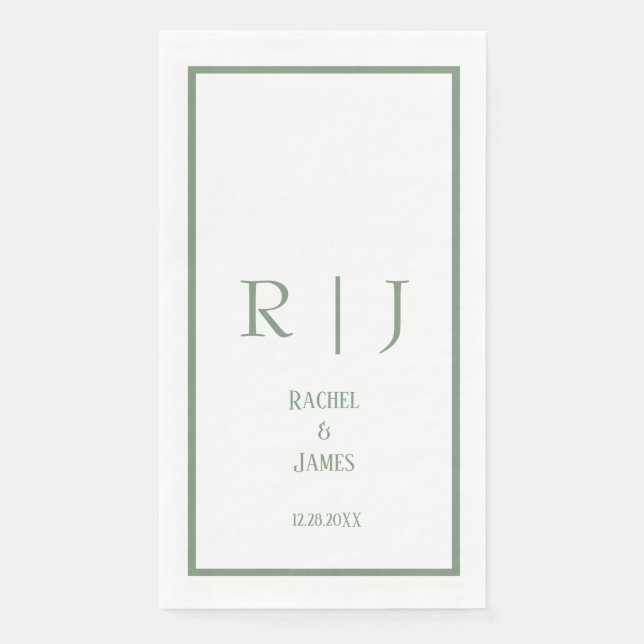 Monografische Bezeichnung für das Sage Green Name  Serviette (Vorderseite)