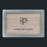 Monografische Dokumentvorlage für Wood-Look Rechteckige Gürtelschnalle<br><div class="desc">Holzaussehen Monogram Vorlage Distressed Text Name Elegant Rectangle Gürtelschnalle.</div>