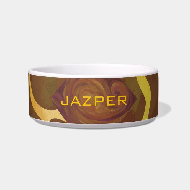 Monografische Giraffe, braun, Gelb Napf (Vorderseite)